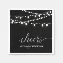 Festa de aniversário Adulta Luzes Elegantes Pretas