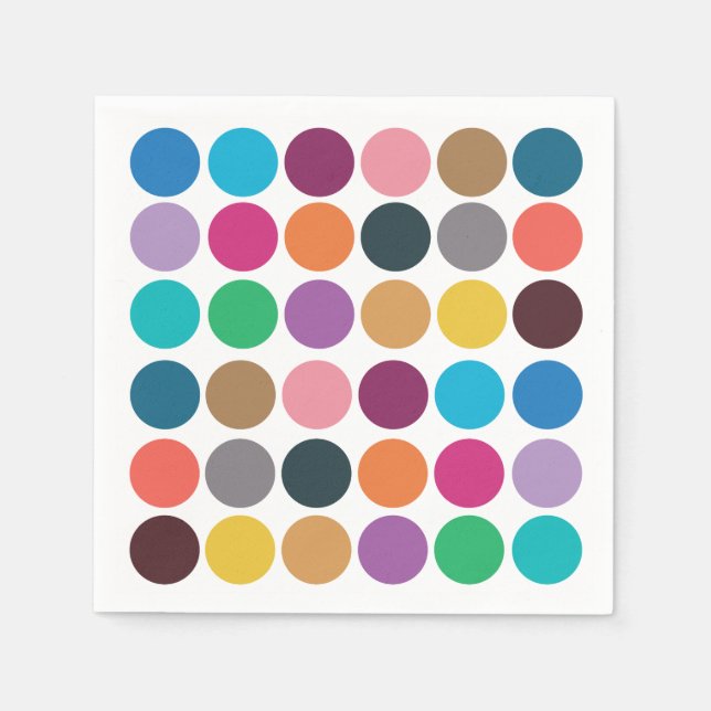 Guardanapo De Papel Festa de aniversário Bolinhas colorida (Frente)