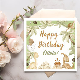 Guardanapo De Papel Festa de aniversário Bonita do Dinossauro