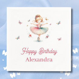 Guardanapo De Papel Festa de aniversário bonito de Ballerina