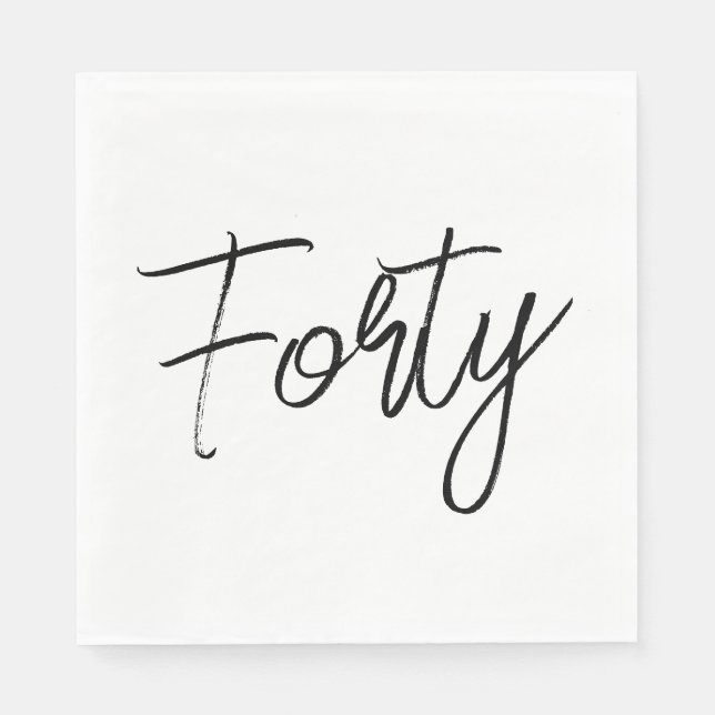 Guardanapo De Papel Festa de aniversário Branca e Negra Moderna (Frente)