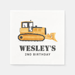 Guardanapo De Papel Festa de aniversário Bulldozer Do Veículo De Const