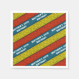 Guardanapo De Papel Festa de aniversário Celta Stripe Vermelho Vermelh