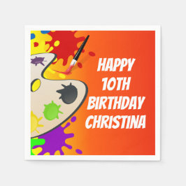 Guardanapo De Papel Festa de aniversário Colorida de Pintura Paleta de