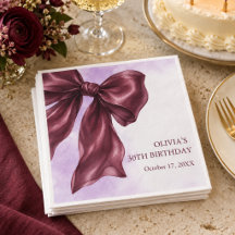 Festa de Aniversário com Laço Burgundy Elegante