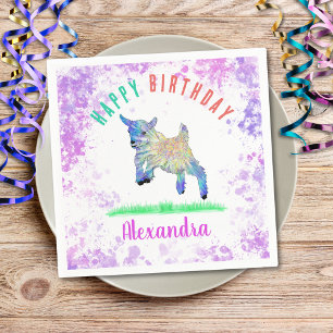 Guardanapo De Papel Festa de Aniversário com Tema de Cabra Animais da