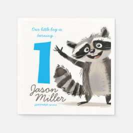 Guardanapo De Papel Festa de aniversário com tema Racoon para bebês vi