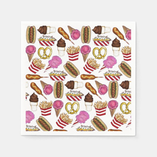 Guardanapo De Papel Festa de aniversário Comida Justa do Circo do Carn (Frente)