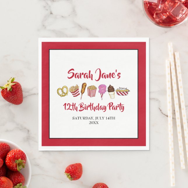 Guardanapo De Papel Festa de aniversário Comida Justa do Circo do Carn (Insitu)