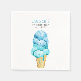 Guardanapo De Papel Festa de aniversário Cone Sorvete Azul