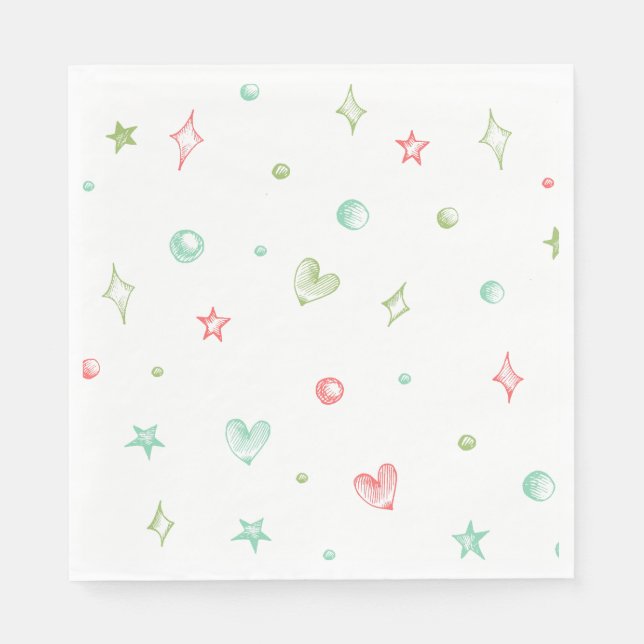 Guardanapo De Papel Festa de aniversário Confetti de Formas de Desenho (Frente)