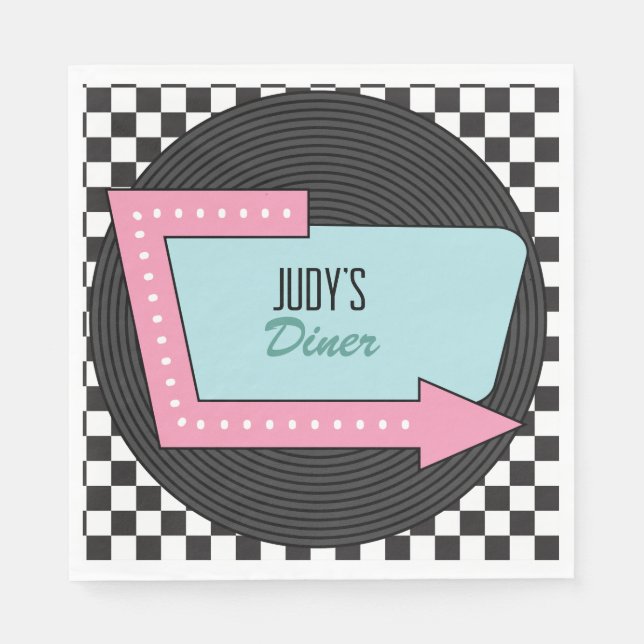 Guardanapo De Papel Festa de aniversário da 50 traseira (Frente)