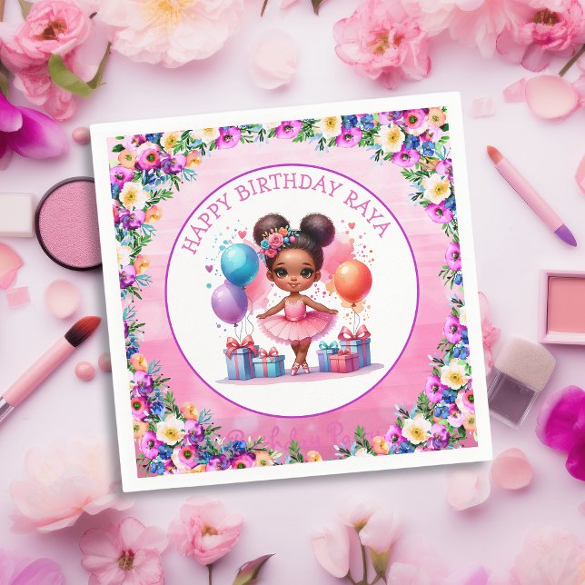 Guardanapo De Papel Festa de aniversário da balé da Menina Ameaçada (Criador carregado)