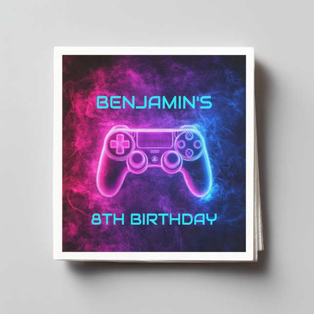 Guardanapo De Papel Festa de aniversário da controladora de jogos para (Criador carregado)