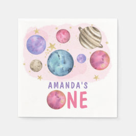 Guardanapo De Papel Festa de aniversário da Galaxy Space Girl