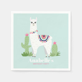 Guardanapo De Papel Festa de aniversário da garota de Llama