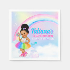 Guardanapo De Papel Festa de Aniversário da Menina com Afro Puff Arco-