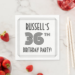 Guardanapo De Papel Festa de Aniversário de 36 anos Inspirada em Art D