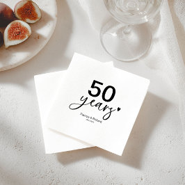 Guardanapo De Papel Festa de Aniversário de 50 Anos de Casamento Preto