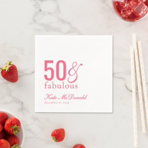 Guardanapo De Papel Festa de Aniversário de 50 anos Moderna e Ousada