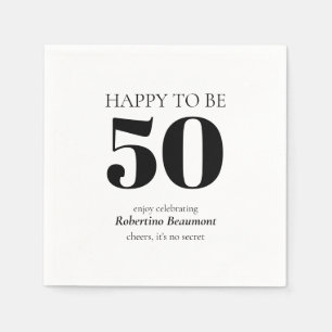 Guardanapo De Papel Festa de Aniversário de 50 Anos Simples Moderna Su