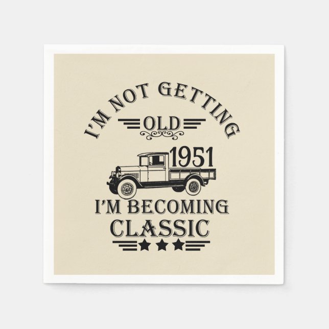 Guardanapo De Papel Festa de aniversário de 65ª safra personalizada (Frente)