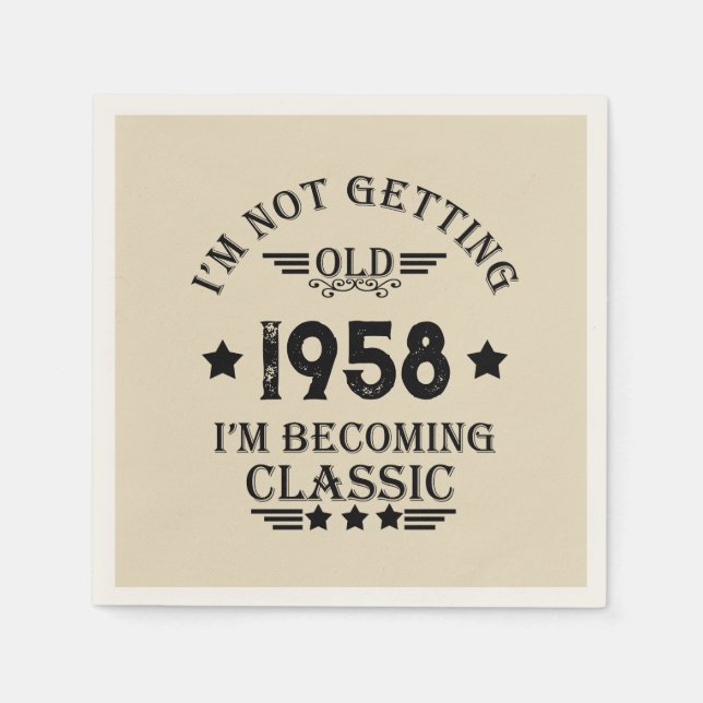 Guardanapo De Papel Festa de aniversário de 65ª safra personalizada (Frente)