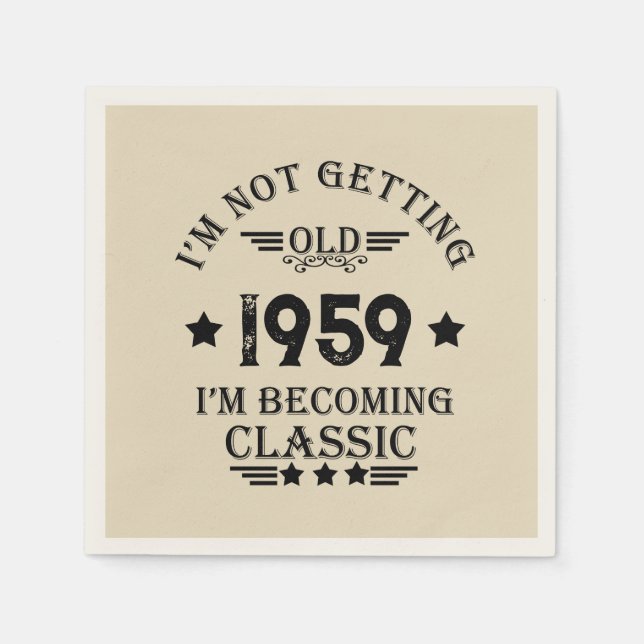 Guardanapo De Papel Festa de aniversário de 65ª safra personalizada (Frente)