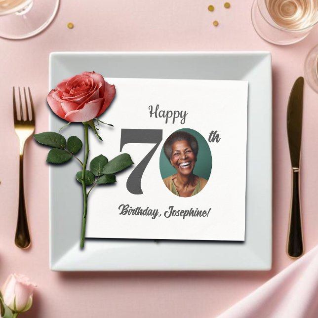 Guardanapo De Papel Festa de Aniversário de 70 Anos em Negrito Foto (Criador carregado)