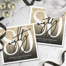 Festa de Aniversário de 80 anos com Brilho Dourado