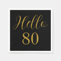 Festa de Aniversário de 80 Anos Preto e Dourado