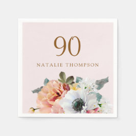 Guardanapo De Papel Festa de aniversário de 90 de Flor Russo de Ensino