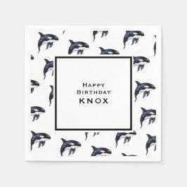 Guardanapo De Papel Festa de aniversário de baleia