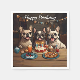 Guardanapo De Papel Festa de aniversário de Buldogue Francês