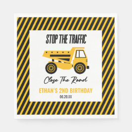 Guardanapo De Papel Festa de aniversário de Bulldozer de Bomba de Cons
