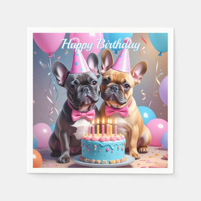 Guardanapo De Papel Festa de aniversário de Bulls Francês (Frente)