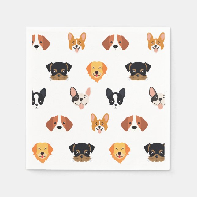 Guardanapo De Papel Festa de aniversário de Cachorro (Frente)