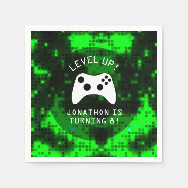 Guardanapo De Papel Festa de aniversário de Caminhão para Jogos de Víd (Frente)