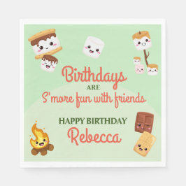 Guardanapo De Papel Festa de aniversário de Campout de S'mores Cute