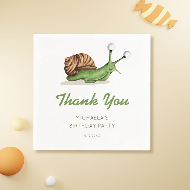 Guardanapo De Papel Festa de aniversário de Caracol de Natureza Cuja N (Criador carregado)