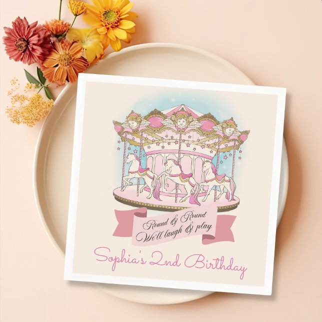 Guardanapo De Papel Festa de aniversário de Carnaval Carrossel Horse (Criador carregado)