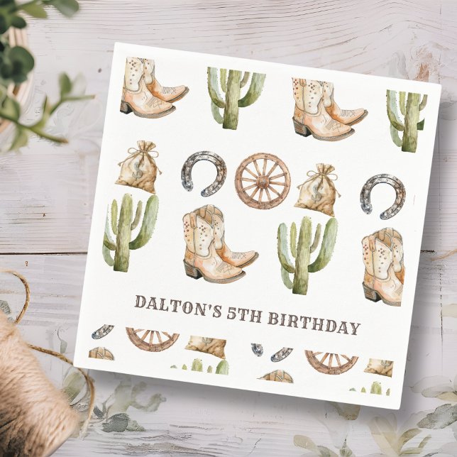 Guardanapo De Papel Festa de aniversário de cowboy (Criador carregado)