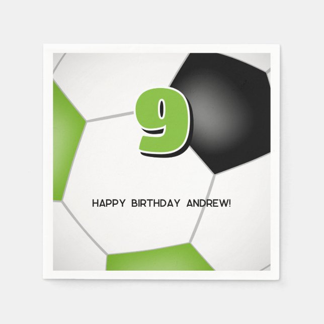 Guardanapo De Papel festa de aniversário de criança de bola de futebol (Frente)