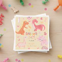 Festa de aniversário de dino cor-de-rosa com átomo