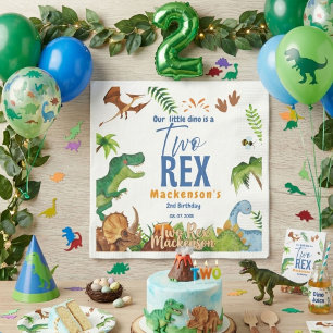 Guardanapo De Papel Festa de aniversário de dinossauro menino Dino Doi