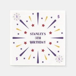 Guardanapo De Papel Festa de aniversário de estrelas colorida