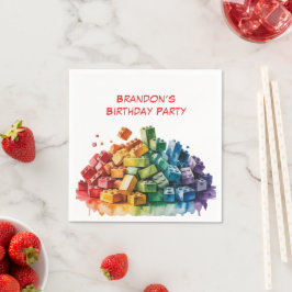 Guardanapo De Papel Festa de aniversário de explosão de blocos de cons