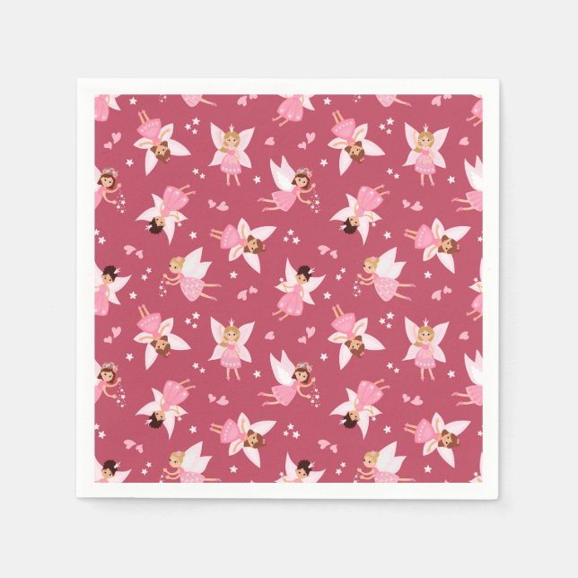 Guardanapo De Papel Festa de aniversário de fadas (Frente)