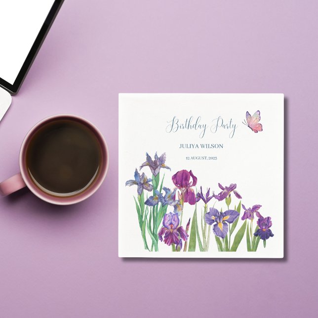 Guardanapo De Papel Festa de aniversário de flores íris (Criador carregado)