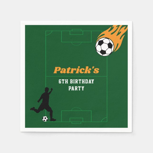 Guardanapo De Papel Festa de aniversário de futebol infantil (Frente)